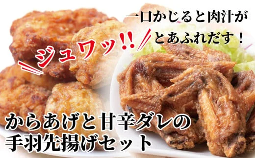 レンジで簡単!濃厚肉汁からあげと甘辛ダレの手羽先揚げセット 