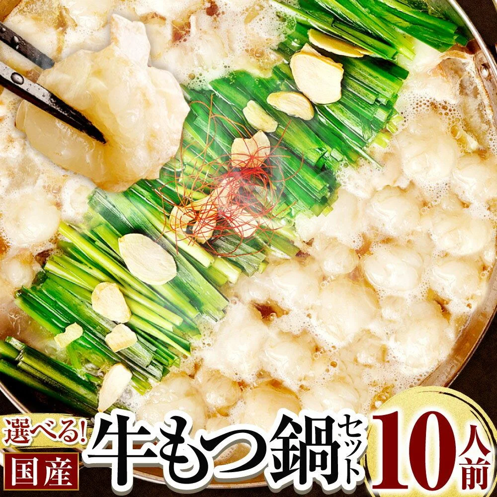 国産牛もつ鍋・水炊きセット 計10人前
