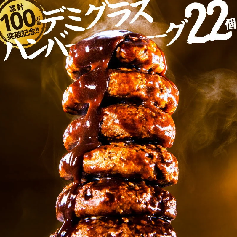 圧巻の22個 デミ ハンバーグ 新登場! 冷凍 レンジ 湯せん 簡単 大容量 個包装
