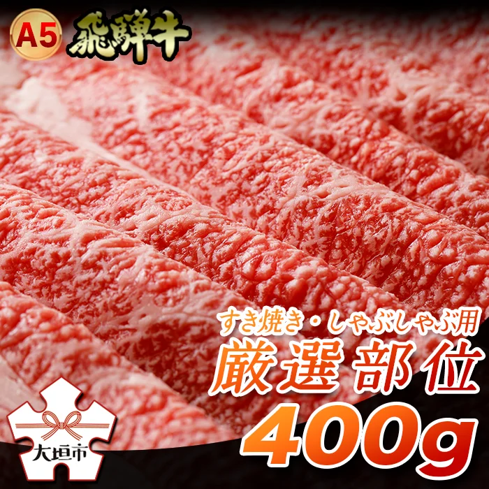 A5飛騨牛 すき焼き・しゃぶしゃぶ用 厳選部位400g