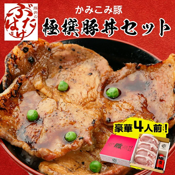豚丼のぶたはげ「極撰豚丼セット4人前」