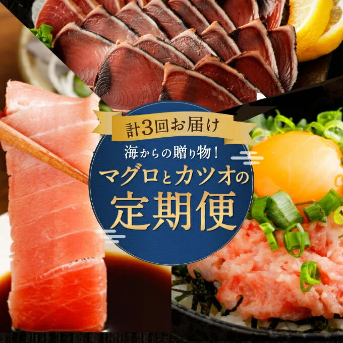 海からの贈り物!マグロとカツオの定期便【3回お届け】
