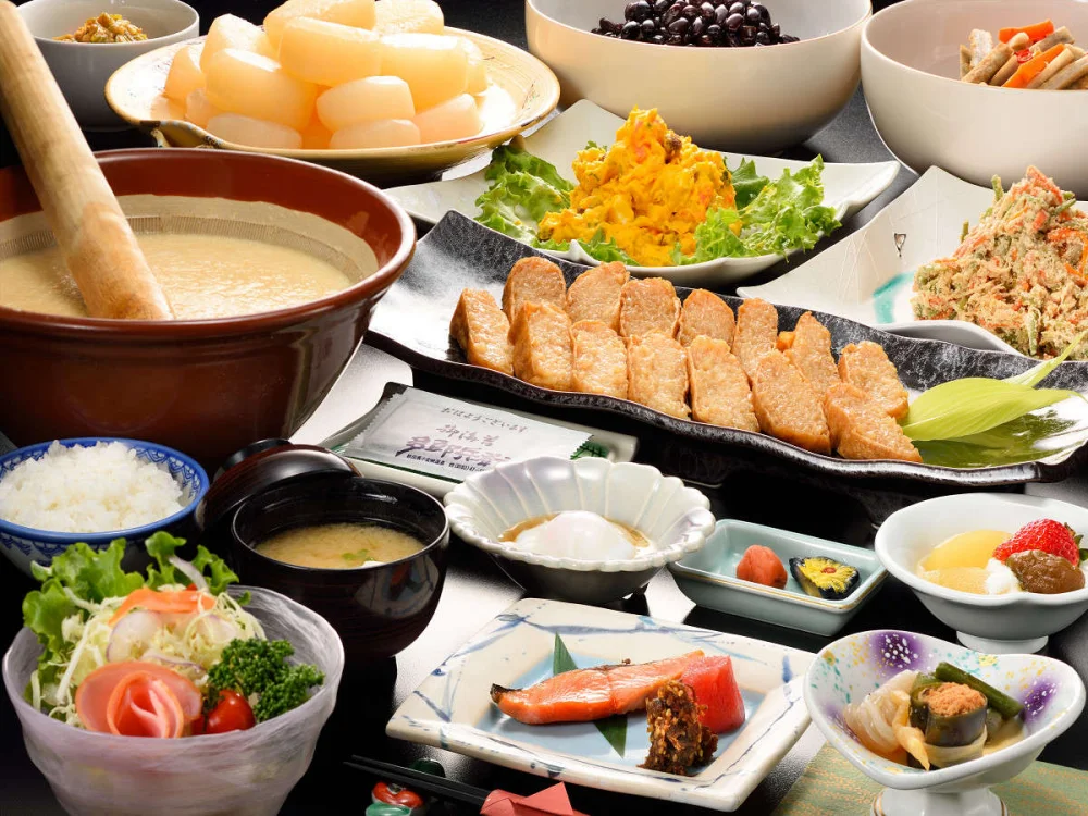 小安峡温泉 旅館 多郎兵衛の朝食