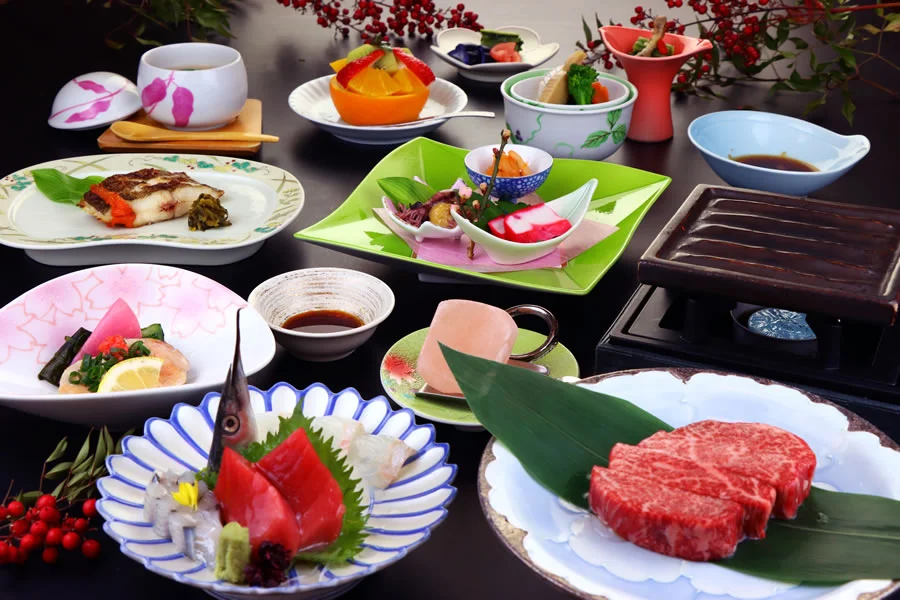 新甲子温泉　五峰荘の夕食