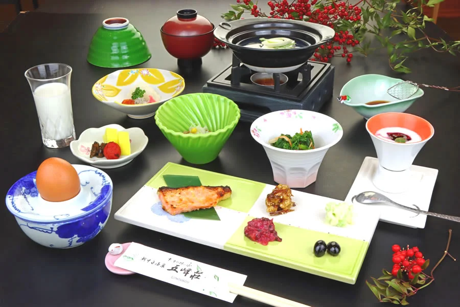 新甲子温泉　五峰荘の朝食