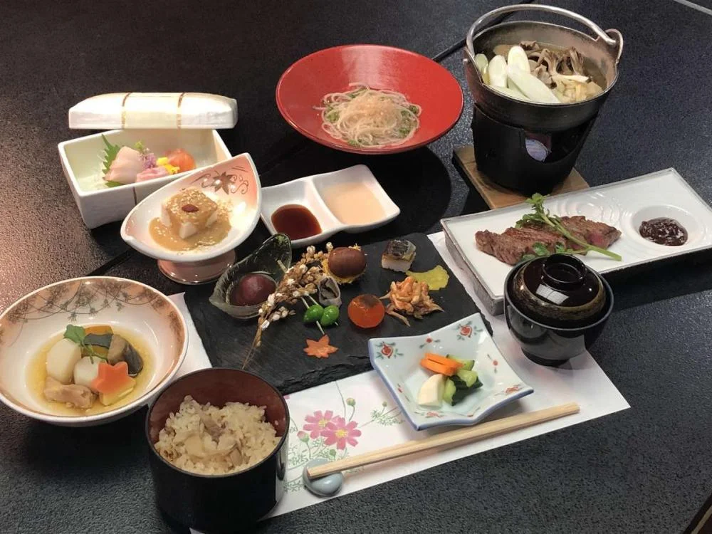 中ノ沢温泉　御宿　万葉亭の夕食