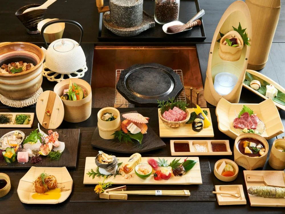 白川源泉　山荘　竹ふえの夕食
