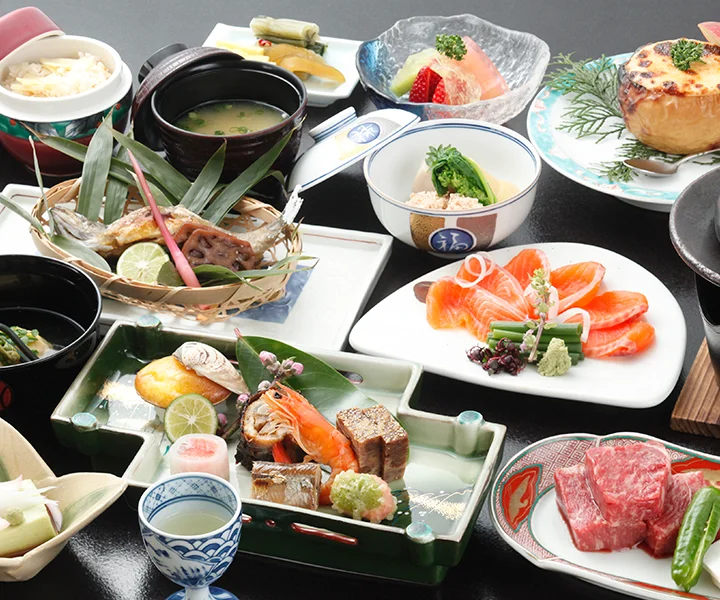 大町温泉郷 信濃の里 ときしらずの宿 織花の夕食