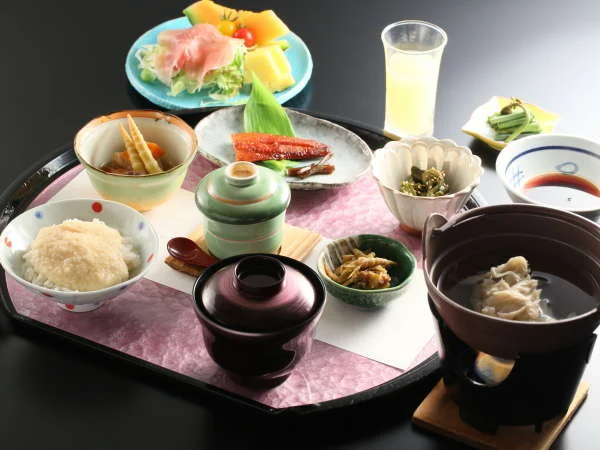 志賀高原 白い温泉 渓谷の湯の朝食