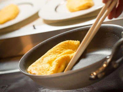 早太郎温泉 駒ヶ根高原リゾートリンクスの朝食のオムレツ