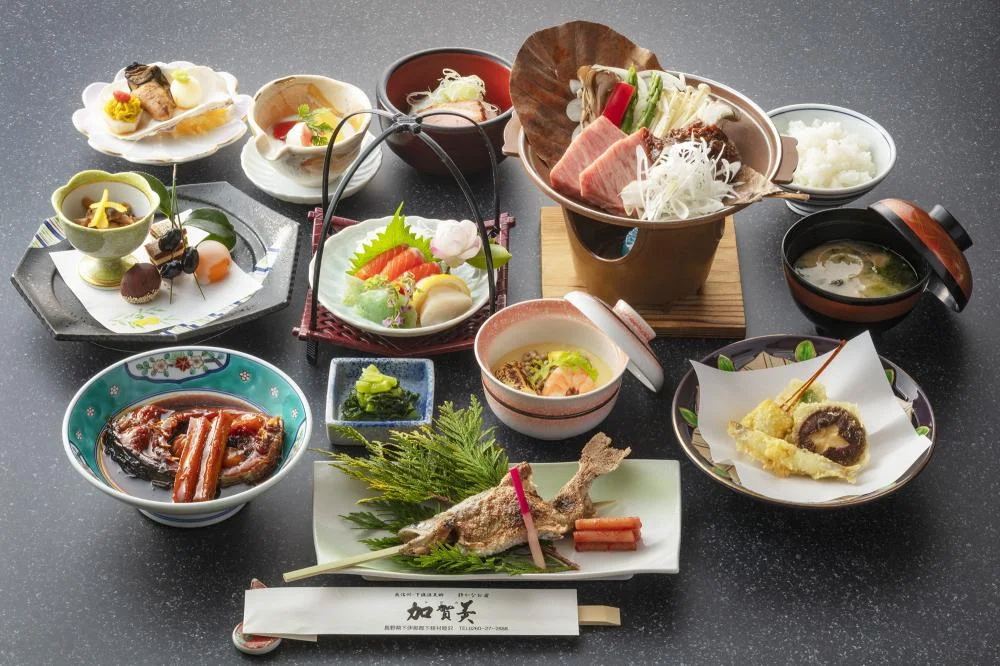 下條温泉 静かなお宿 加賀美の夕食