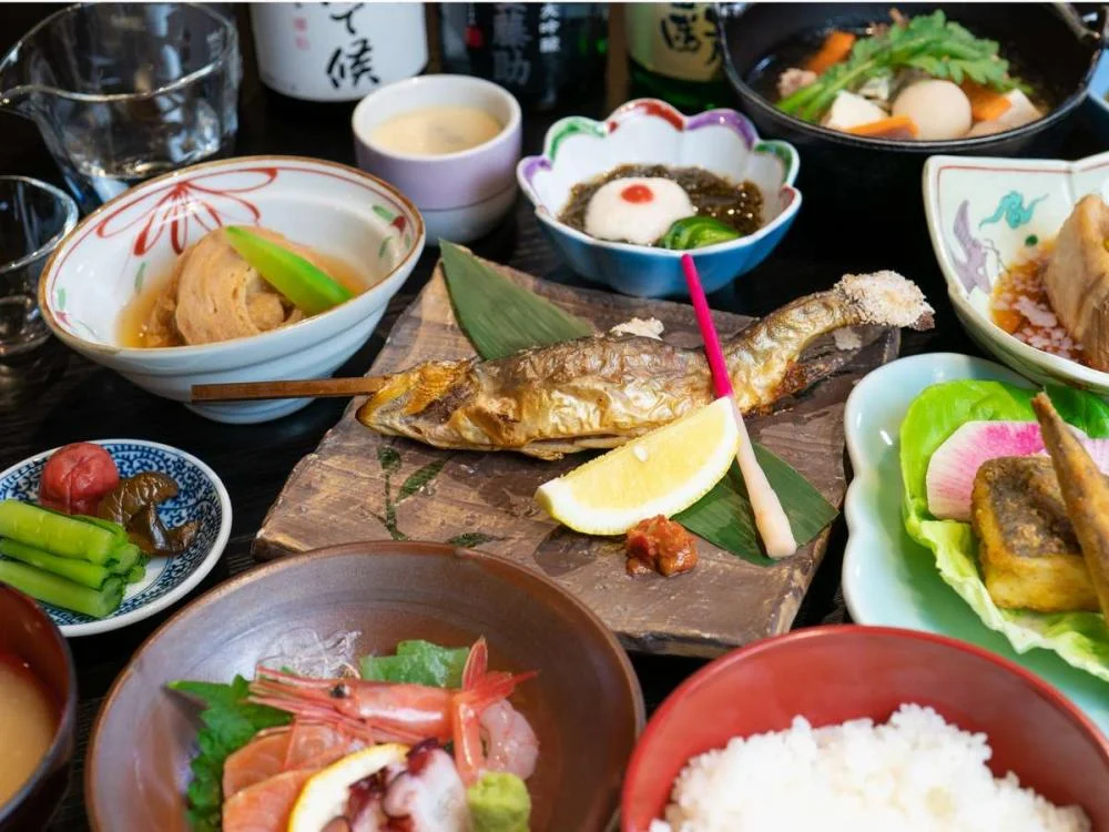 丸山温泉　古城館の夕食