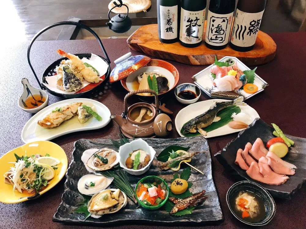 魚沼の隠れ温泉　くつろぎ庵の夕食