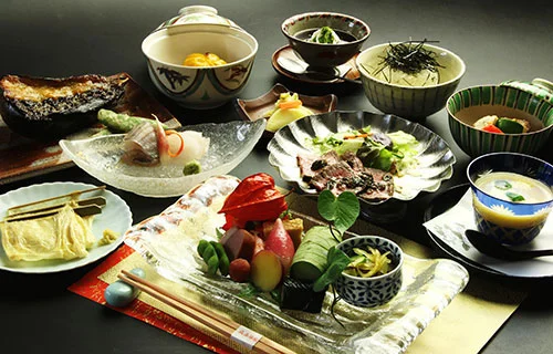 長湯温泉 丸長旅館の夕食
