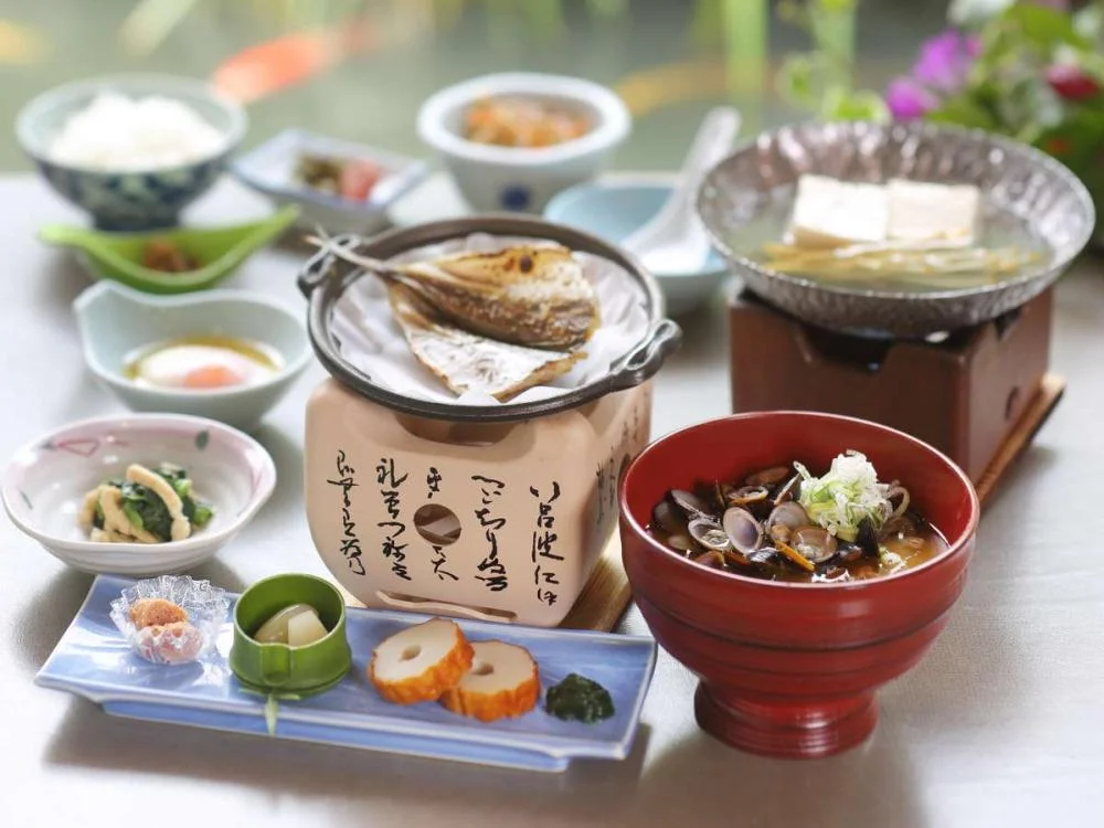 玉造温泉　出雲神々　縁結びの宿　紺家の朝食