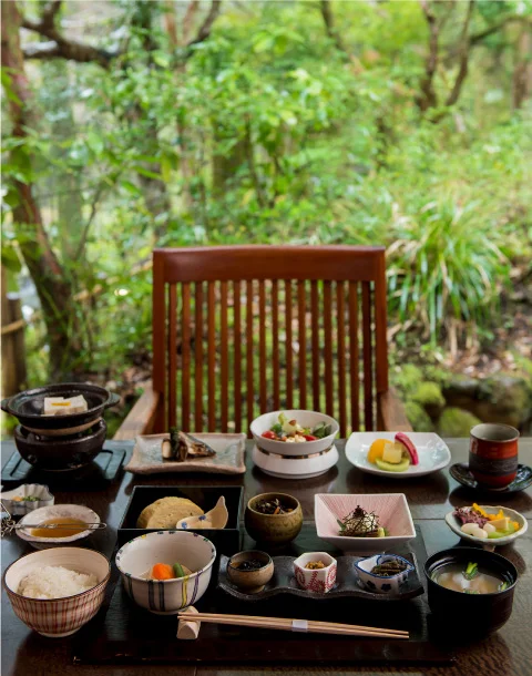 谷川の湯 あせび野の朝食