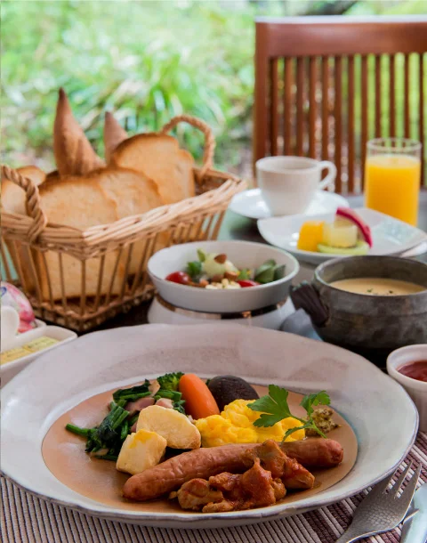 谷川の湯 あせび野の朝食