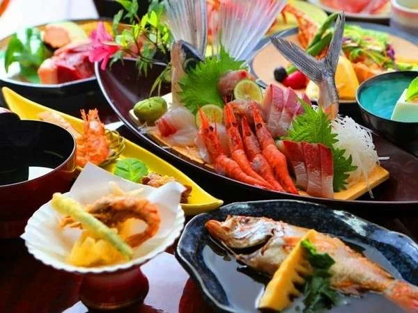 三朝温泉　自家源泉かけ流し露天風呂　清流荘 夕食☆