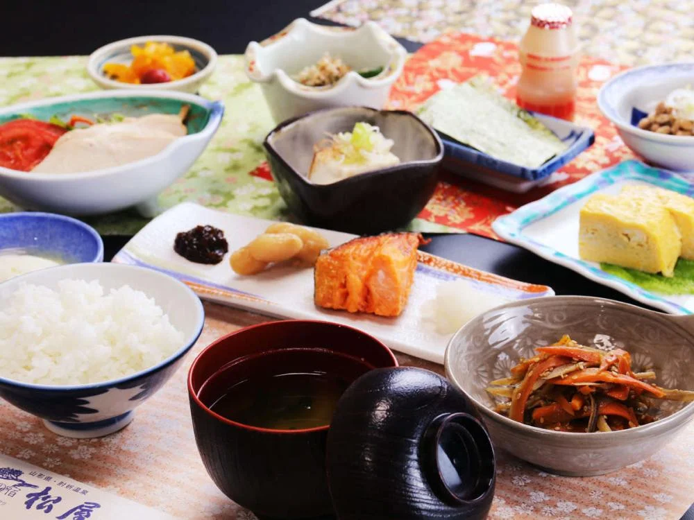 肘折温泉 手掘り洞窟温泉 松屋の朝食