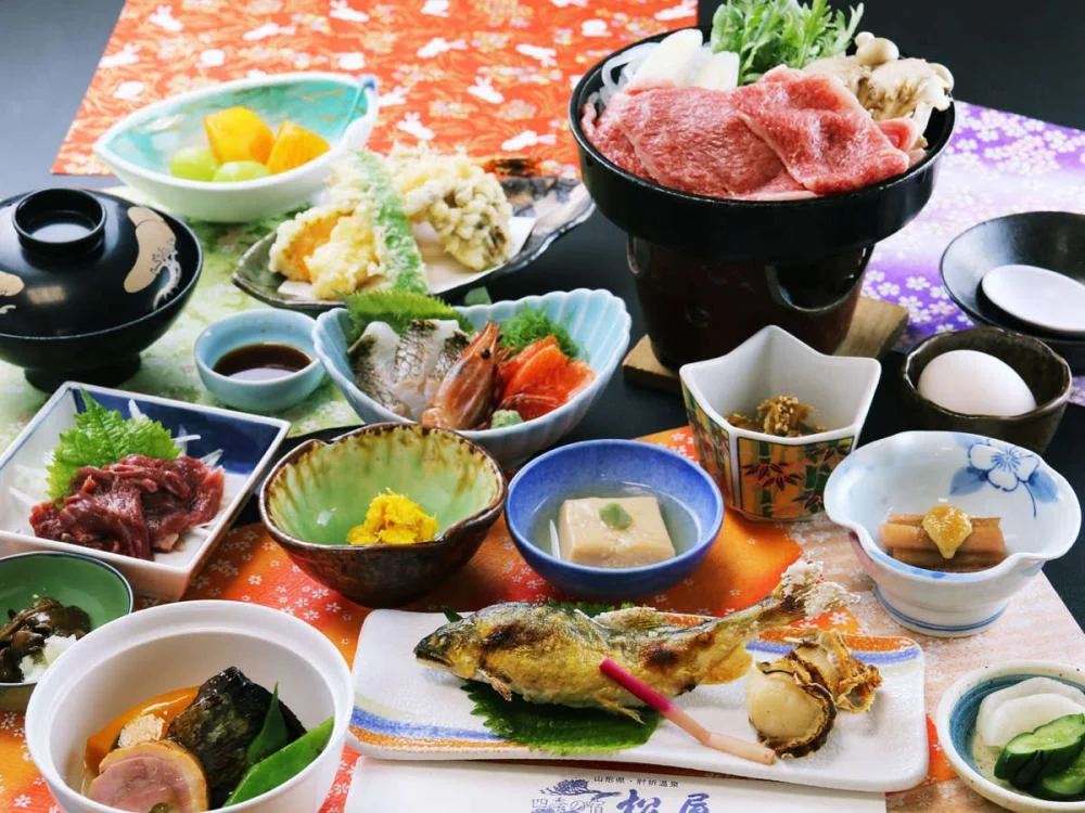 肘折温泉 手掘り洞窟温泉 松屋の夕食