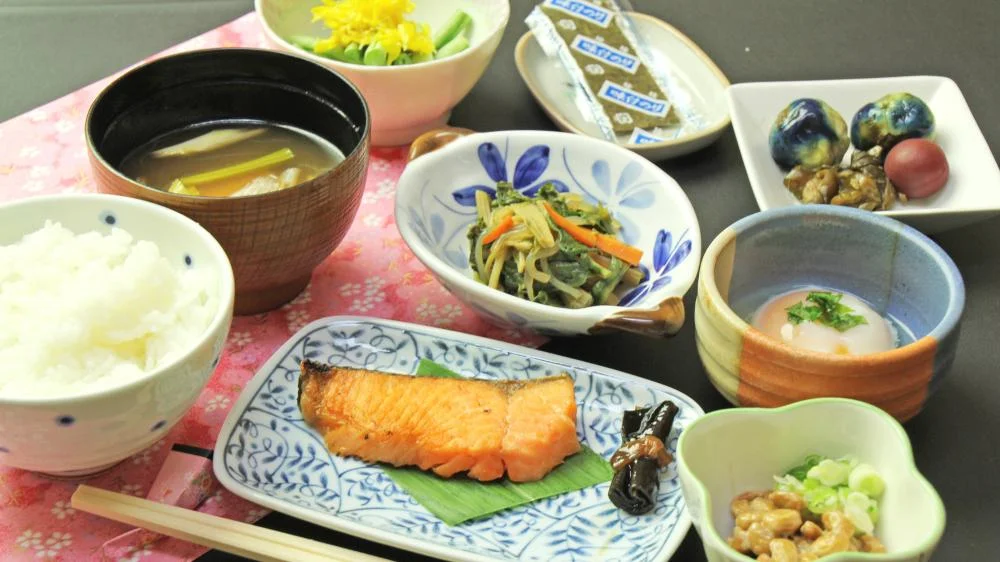 新高湯温泉 五つの絶景露天風呂 吾妻屋旅館の朝食